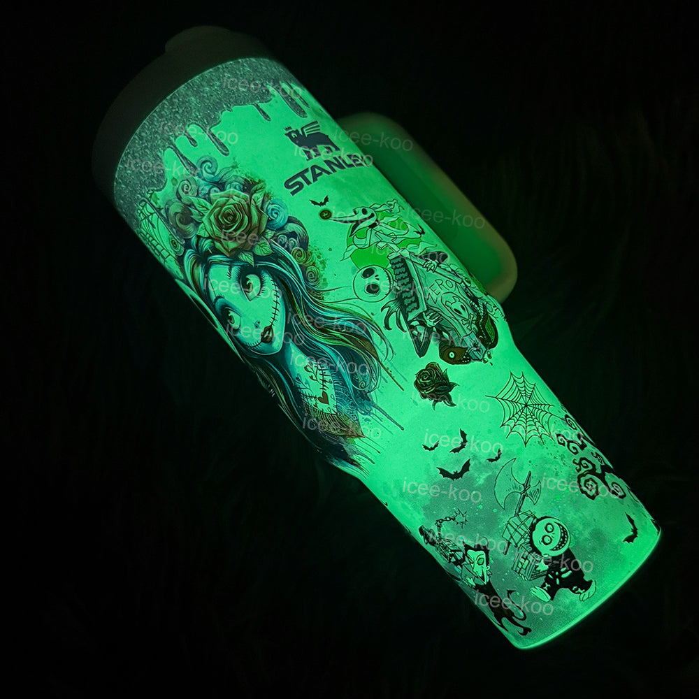 🖤 Tim Burton Inspired 40oz Jack & Sally Travel Mug