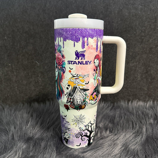 🖤 Tim Burton Inspired 40oz Jack & Sally Travel Mug