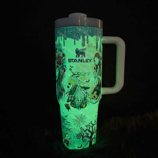 🖤 Tim Burton Inspired 40oz Jack & Sally Travel Mug