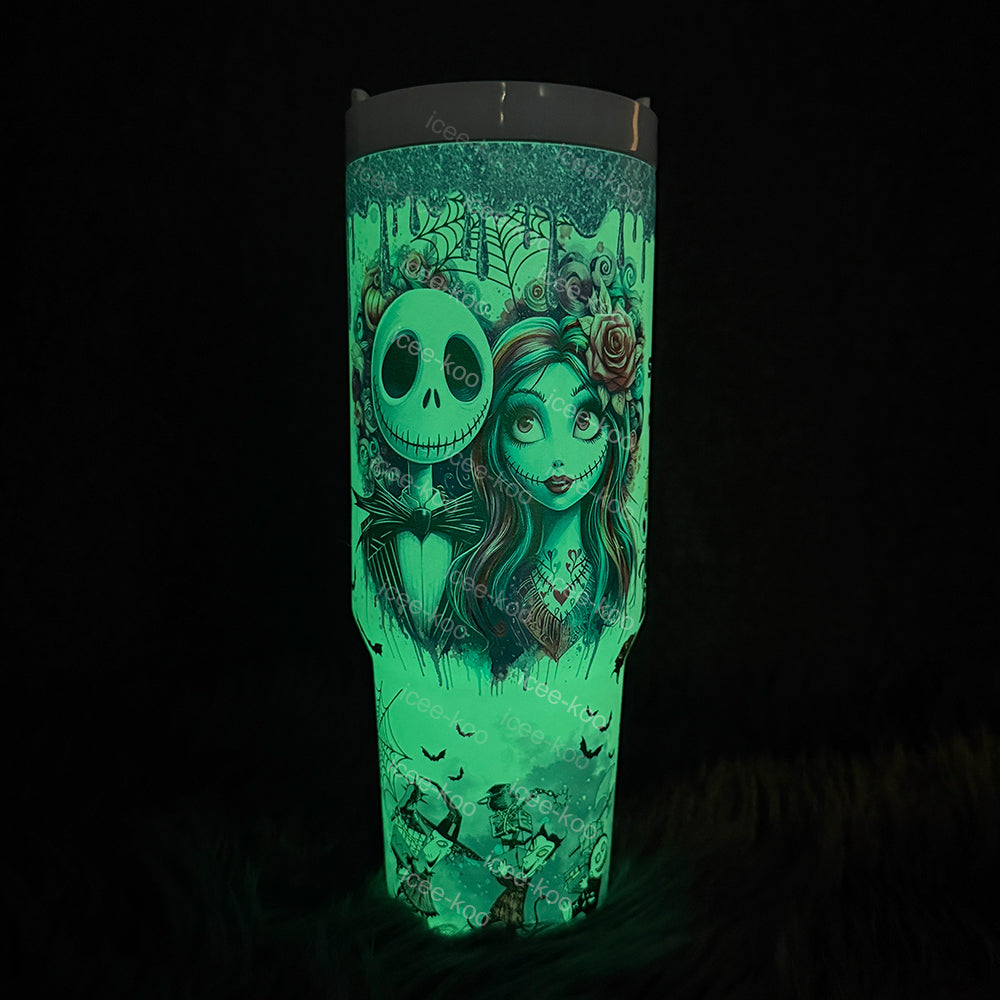 🌌 Limited Edition Jack & Sally 40oz Stainless Steel Travel Cup