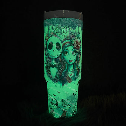 🌌 Limited Edition Jack & Sally 40oz Stainless Steel Travel Cup
