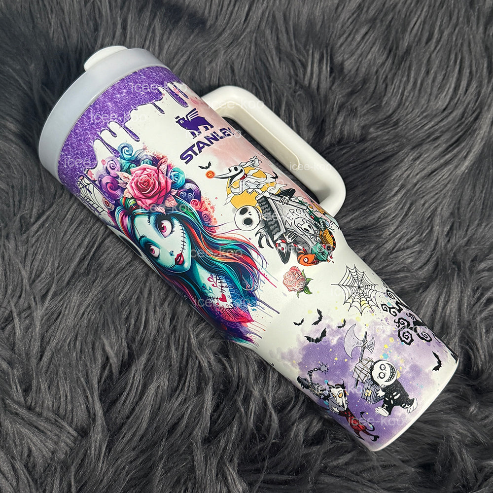 🌌 Limited Edition Jack & Sally 40oz Stainless Steel Travel Cup