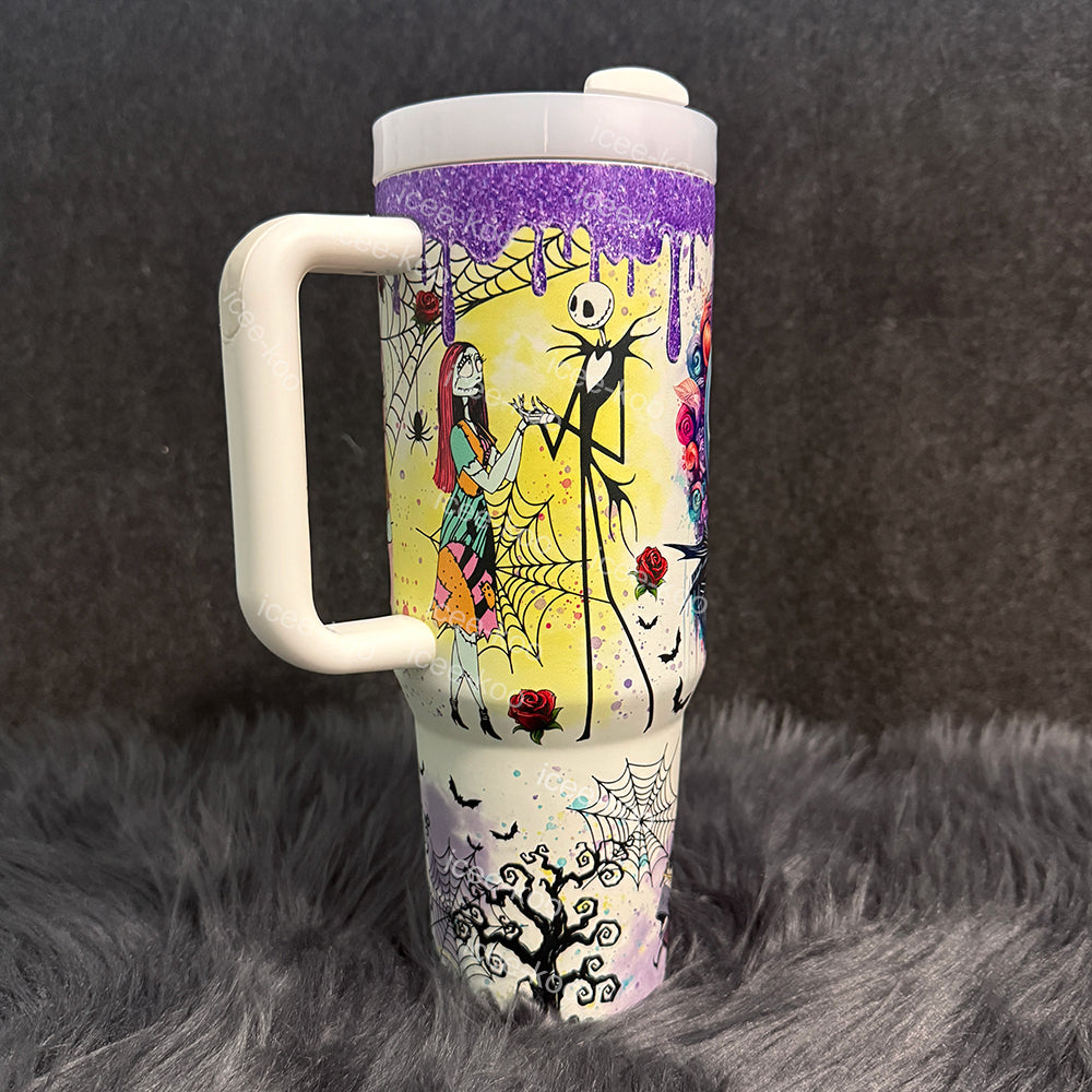 🖤 Tim Burton Inspired 40oz Jack & Sally Travel Mug